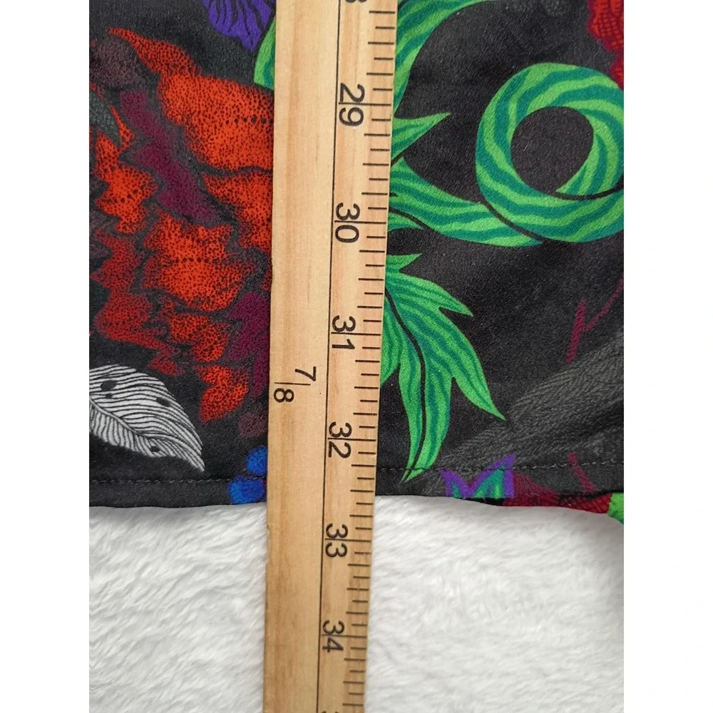 Topshop Floral Maxi Skirt Black Red Purple High Waisted Pleated Size US 4 NWOT